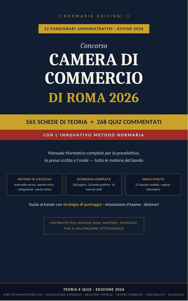 Copertina di Concorso Camera di Commercio di Roma 2026 — 12 Funzionari