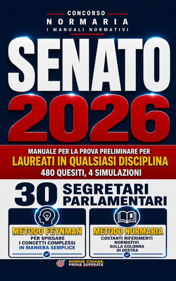 Copertina di Concorso Senato 2026 — 30 Segretari parlamentari